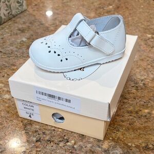 L'Amour Angel Birdie Leather T Strap White Toddler Dress Shoes NWT